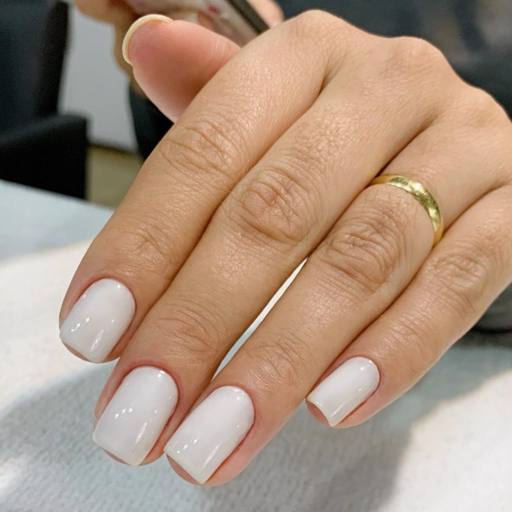 simple white nails