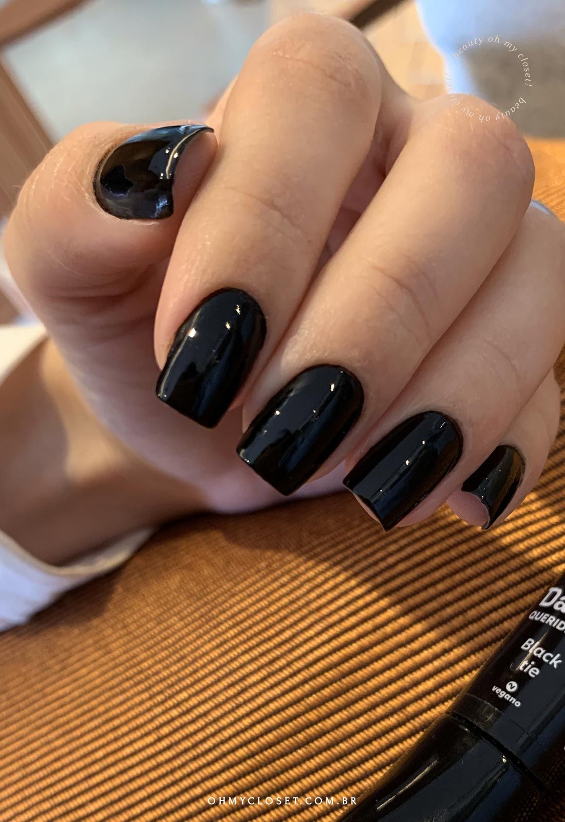 simple black nails