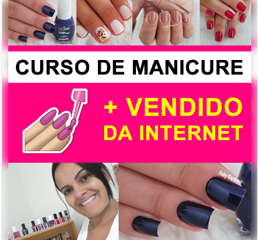 Foto de unhas pintadas e da instrutora Faby Cardoso