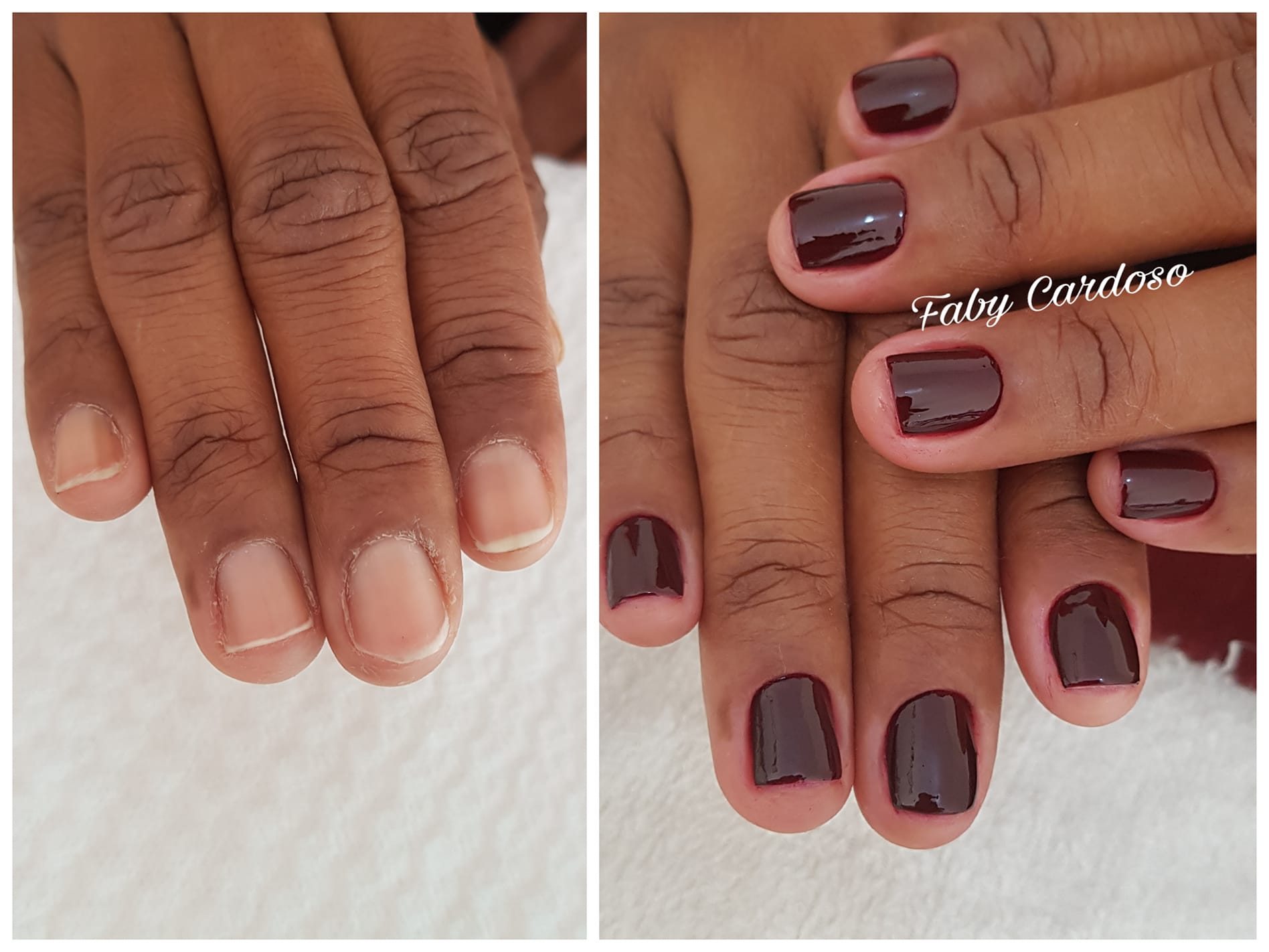 Manicure das mãos - Antes e depois 