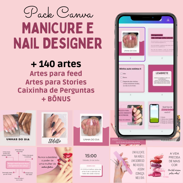 Pack Canva Manicure e Nail Designer