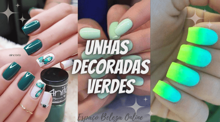 Unhas Decoradas Verdes: Tons e Modelos Lindos