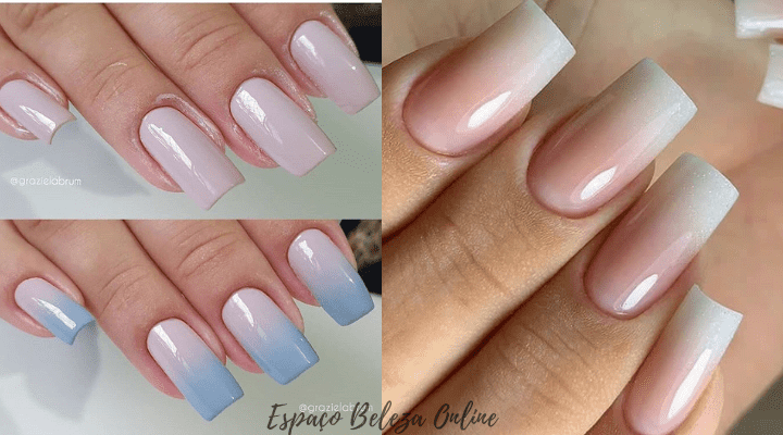 Unhas Decoradas Delicadas em degradê