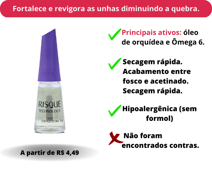 Base Fortalecedora Technology, Risqué, 8 Ml