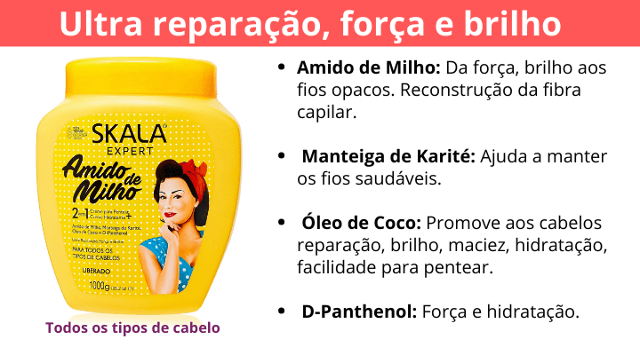 Imagem e composição do produto - Amido de Milho Skala