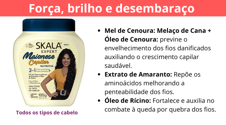 Maionese Capilar Skala - Composição e imagem do produto